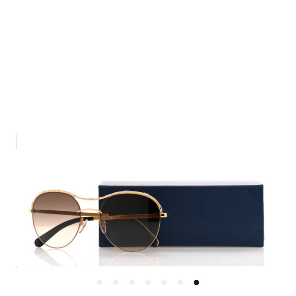LOUIS VUITTON Monogram Diabolo Menthe Aviator Sunglasses